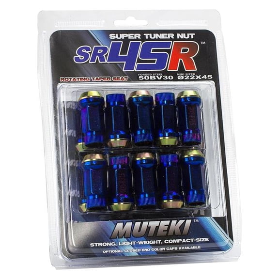 12 x 1.25 in. Muteki SR45R Lug Nut Kit - Burned Blue