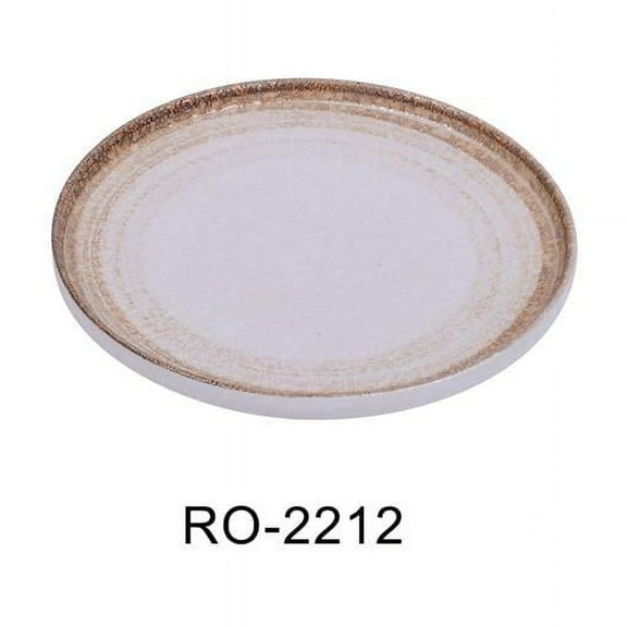 12 x 1.25 in. Rockeye-2 Porcelain Round Two-Tone Plate - Pack of 12