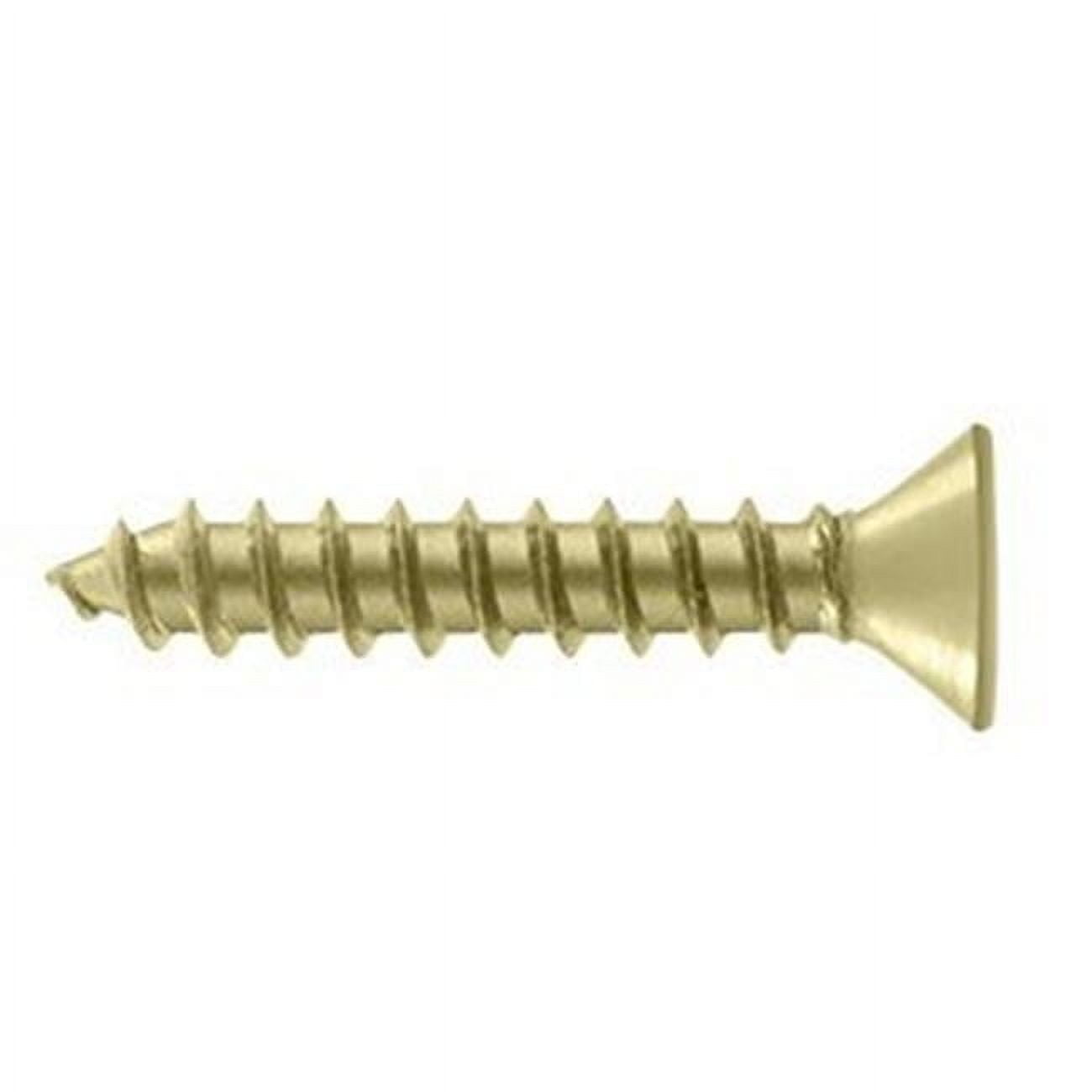 12 x 1.25 in. Wood Screw 100 Piece Per Bag, Steel, Bright Brass