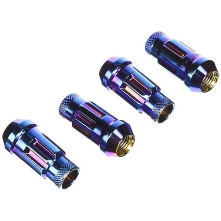 12 x 1.5 & 48 mm Muteki SR48 Open End Locking Lug Nut for 2016 Buick Cascada, Burning Blue Neon - Set of 4