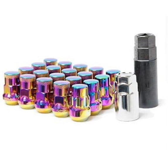 12 x 1.50 in. Muteki SR35 Close End Lug Nuts with Lock Set, Blue - 35 mm