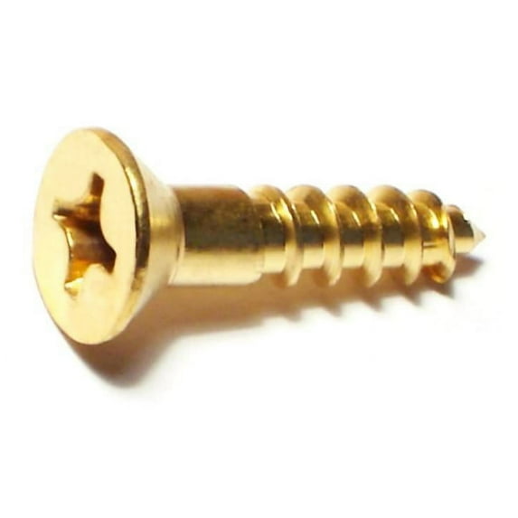 #12 x 1" Brass Phillips Flat Head Wood Screws WSFB-379