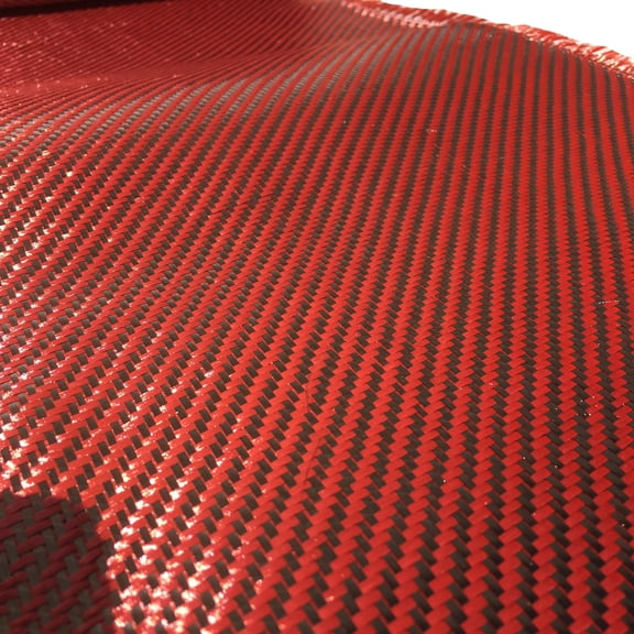 KARBXON-12 in x 1 ft - TWILL Weave - Advanced Carbon Fiber Fabric - RED - 3K - 240g/meter