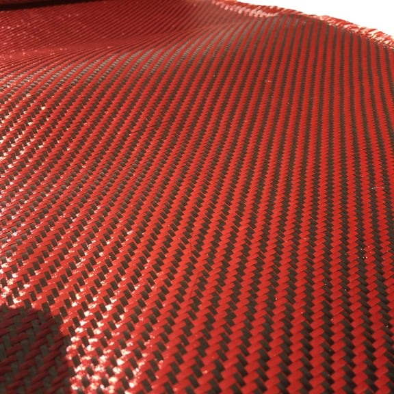 12" x 1 FT Red - KEVLAR FABRIC-2x2 TWILL WEAVE-3K/220g