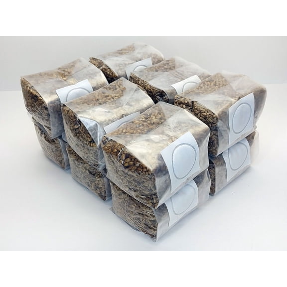 12 x 1 lb. Sterilized Rye Berries Mushroom Substrate Bags for Grain Spawn