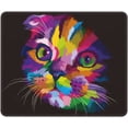 thumbnail image 1 of 12" x 10" Artistic Cat Mouse Pads Colorful Cute Animal Mousepad for Women Girls, Washable Non-Slip Rubber Rectangle Desk Mat with Stitched Edge for Laptop Computer Wireless Mouse Desk, 1 of 5