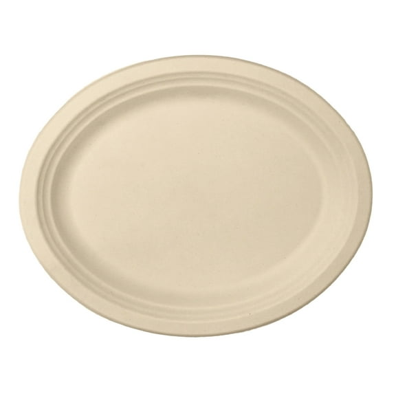 12 x 10 Inch Oval Platter | Tree-Less™ Compostable Molded Fiber
