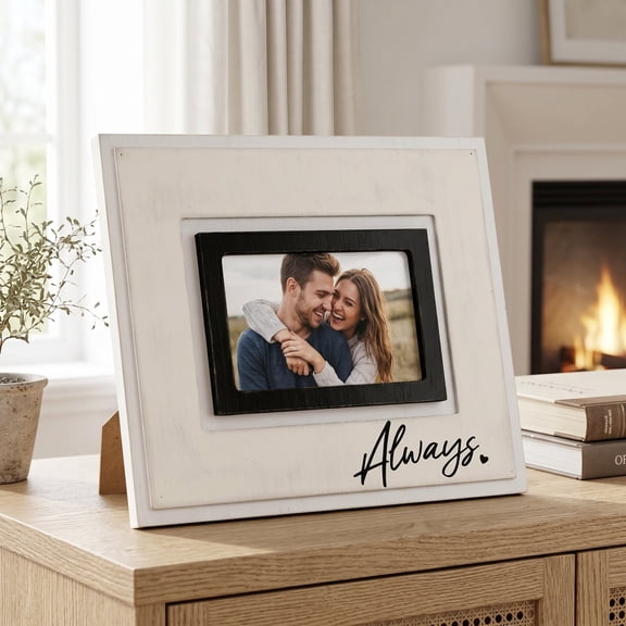 12" x 10" Wood Photo Frame Always | You & Me Collection | Holds 6x4 Photo