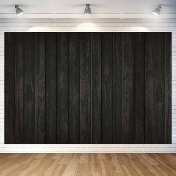 12 x 10 ft Rustic Wood Backdrop, Wood Photo Background Black Wooden Photography Background Decoration, Vintage Backdrops for Photography Birthday Party Baby Shower Party Decor Banner