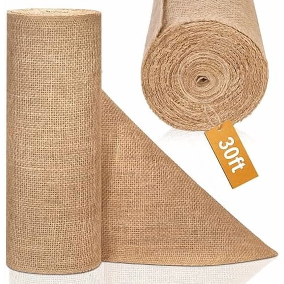 12" x 10 yd Burlap Table Runners, Jute Burlap Runner for Table, Fabric Roll with Finished Edges, Ideal for Weddings, Placemats, Crafts, Home Decoration, Gardening$$