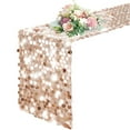 thumbnail image 1 of 12 x 108 Inch Sequin Table Runner, Rose Gold Glitter Big Sequin Table Runner, Sparkle Rectangle Table Runner for Wedding Party, Birthday Party, Banquet Dining Table Center Decor, 1 of 8