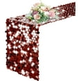 thumbnail image 1 of 12 "x 108" Sequin Table Runner, Burgundry Glitter Big Sequin Table Runner, Sparkle Rectangle Table Runner for Wedding Party, Birthday Party, Banquet Dining Table Center Decor, 1 of 8