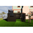 thumbnail image 1 of 12 x 10FT Outdoor Storage Shed, Waterproof Metal Garden Shed with Windows, Lockable Doors & Sloped Roof, Suitable  for Tool Storage, Bike Shed, Pet Shelter (Black), 1 of 7