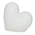 thumbnail image 1 of 12" x 11" White Porcelain Ceramic Dimensional Angled Origami Inspired Heart Sculpture with Faceted Exterior, by DecMode, 1 of 7