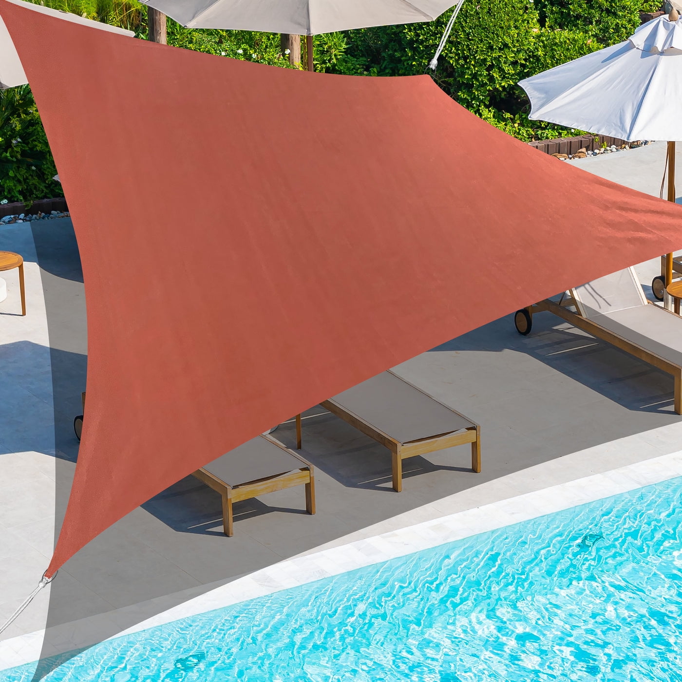 Terra Cotta Red 12' Square UV Block Patio Shade Sail