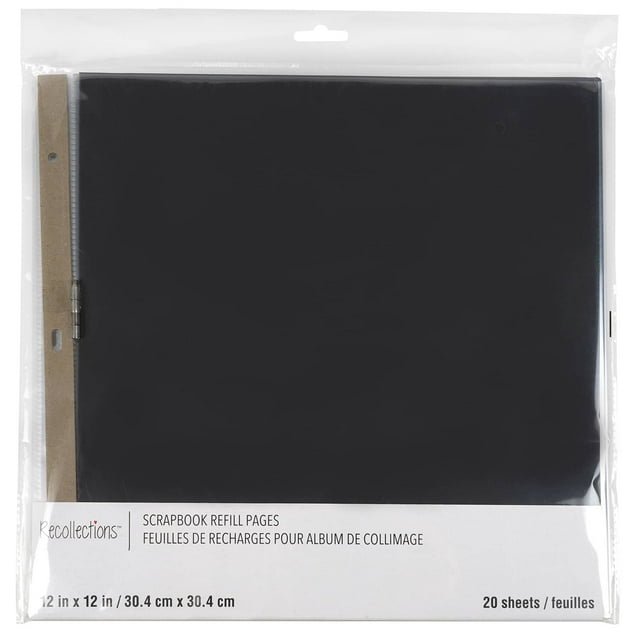 12" x 12" Black Scrapbook Refill Pages by Recollections™