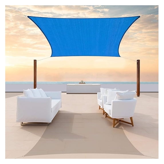 12' x 12' Blue Square CTAPR0812 Sun Shade Sail Canopy Mesh Fabric UV Block UPF50 - - 190 GSM & 3 Years Warranty