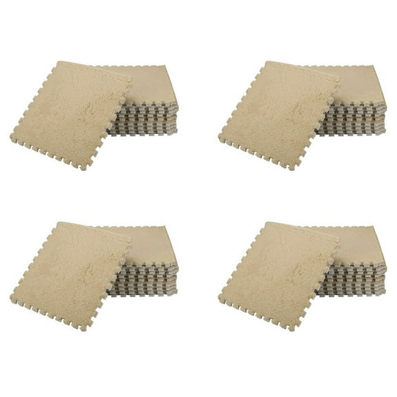 12" x 12" Camel EVA Foam Interlocking Floor Mats Anti-Fatigue, Soft 40 Pieces