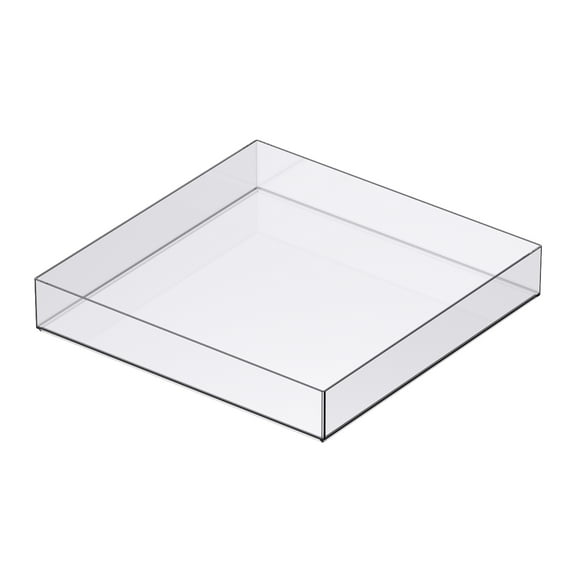 12" x 12" Clear Stackable Storage Tray by Simply Tidy - Slim Plastic Organizer for Scrapbook Paper - Craft Supplies & Office Essentials - 1 Pack
