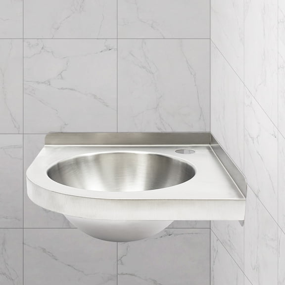 12'' x 12'' Corner Wall Mounted Bathroom Sink, 304 Stainless Steel Corner Sink, Commercial Kitchen Sink, Small Utility Sinks for RV Campervan Bar Bathroom Restaurant Balcony Restroom