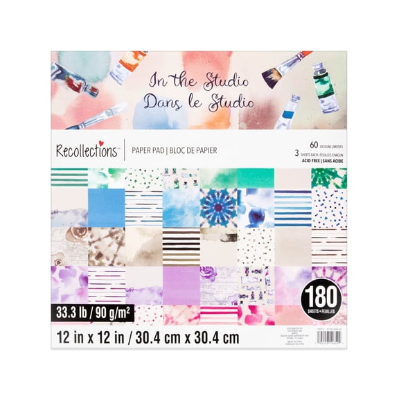 12" x 12" In the Studio Paper Pad by Recollections Acid and Lignin Free Paper for Scrapbooks - Arts & Crafts - 9 Pack