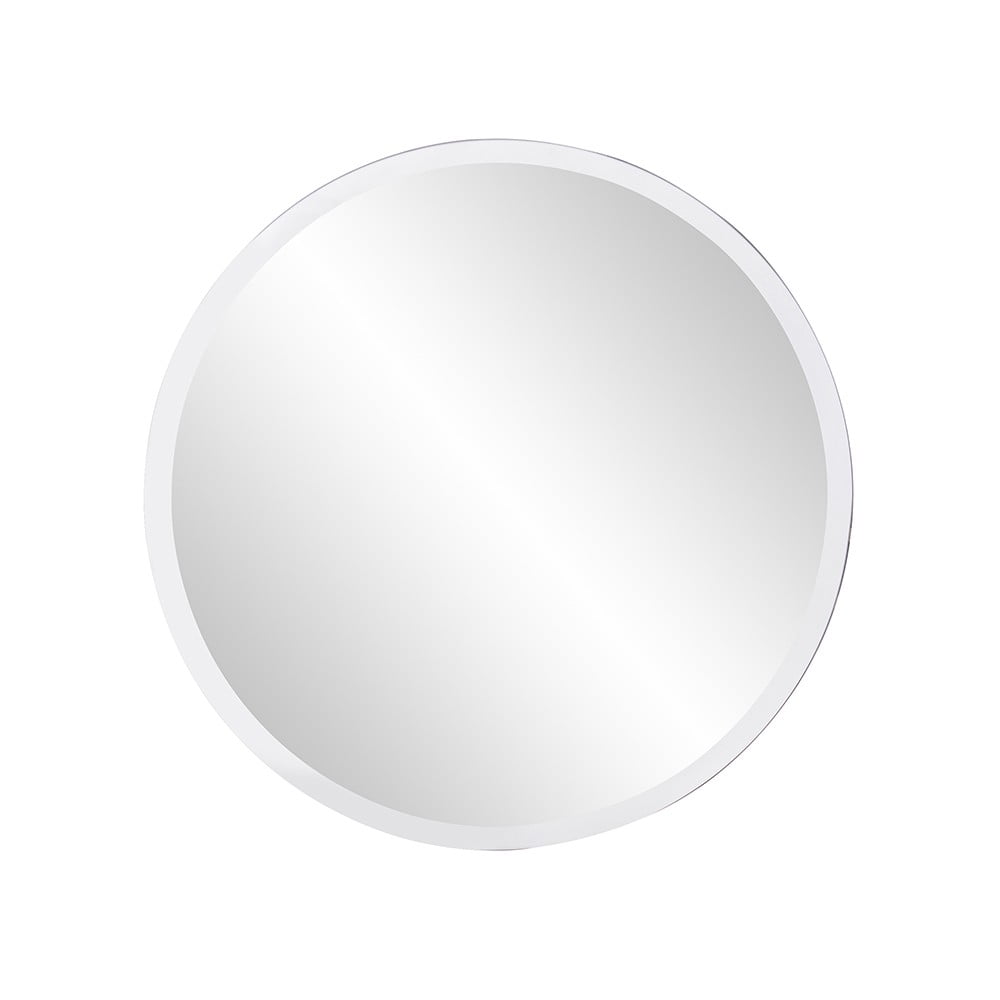 Elegant 12" Round Frameless Beveled Wall Mirror