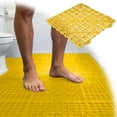 thumbnail image 1 of 12" x 12"Modular Shower Floor Mat - Anti- Bath Mat with Suction Cups, Quick-Dry Open Grid Design, Waterproof Bathroom Carpet for Shower & Wet Areas, Yellow, 1 of 7