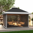 thumbnail image 1 of 12' x 12' Outdoor Gazebo Shelter, Pop Up Heavy Duty Double Roof Patio Gazebo with Netting and Curtains, Outdoor Patio Canopy for Lawn, Garden, Backyard, Deck, 1 of 9
