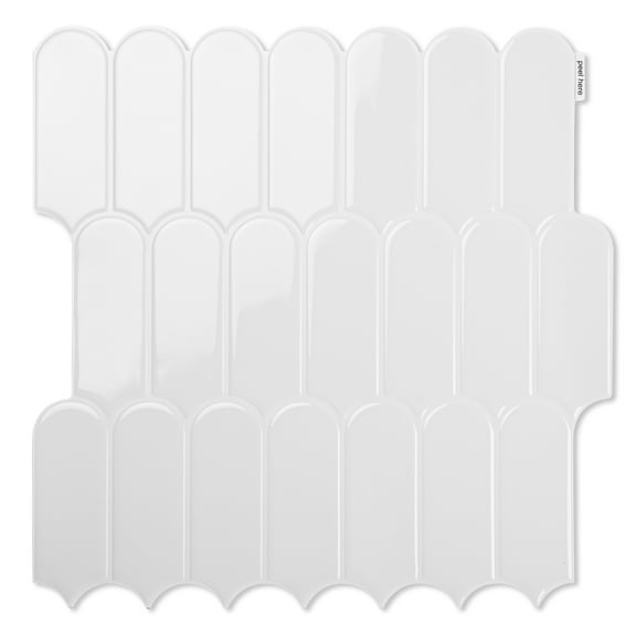 12'' x 12'' Peel and Stick Backsplash,10-Sheet Self-Adhesive Wall Tiles for Kitchen Bathroom,Thicker Design in White