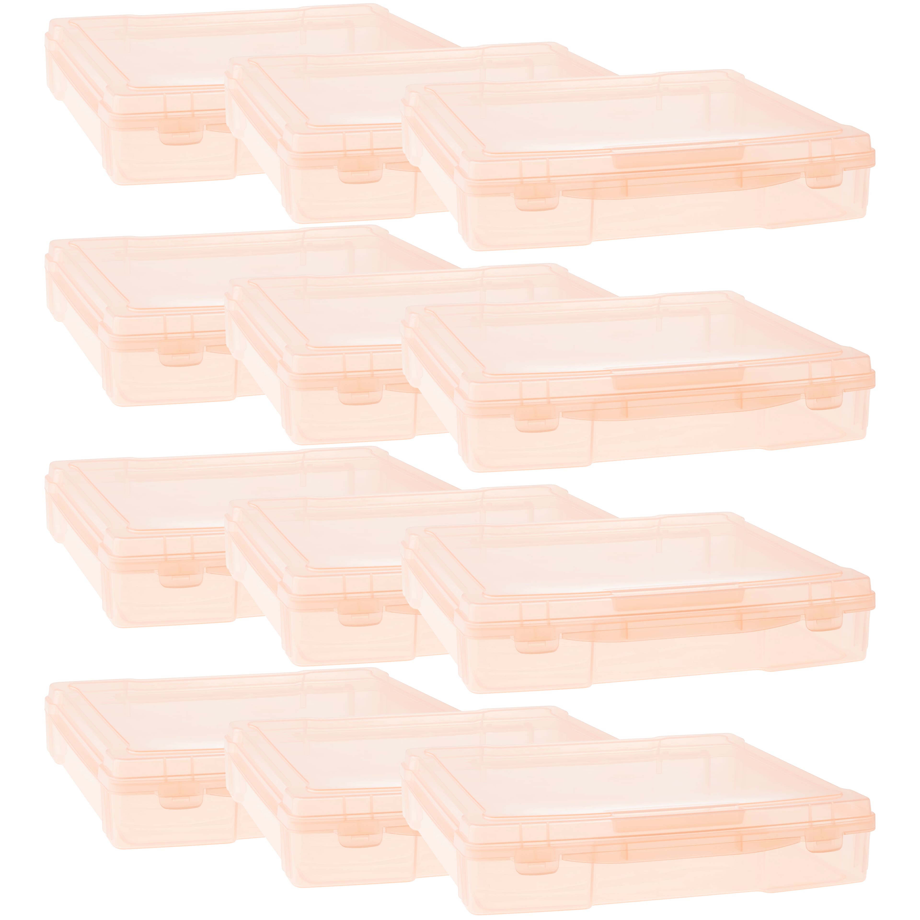 12” x 12” Plastic Scrapbook Storage Case by Simply Tidy- Portable Case for  Documents, Papers, Sewing, Crafts - Bulk 12 Pack 