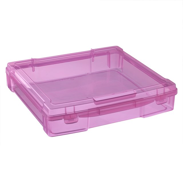 12” x 12” Plastic Scrapbook Storage Case by Simply Tidy- Portable Case for Documents - Papers - Sewing - Crafts - Bulk 12 Pack