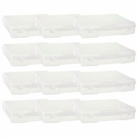 12” x 12” Plastic Scrapbook Storage Case by Simply Tidy - Portable Case for Documents - Papers - Sewing - Crafts - Clear - Bulk 12 Pack