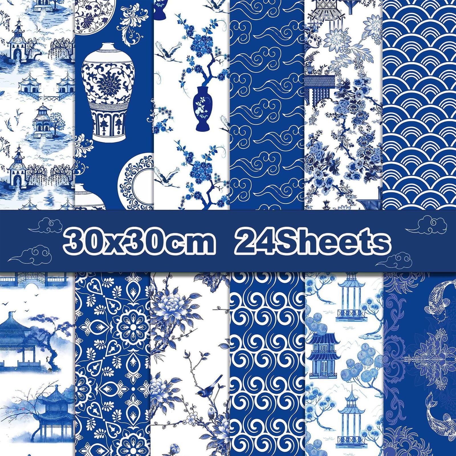 12'' x 12'' Scrapbook Paper, 24 Sheets Double Sided Printing Decorative ...