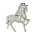 thumbnail image 1 of 12" x 12" Silver Ceramic Prancing Horse Sculpture, by DecMode, 1 of 10