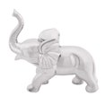thumbnail image 1 of 12" x 12" Silver Porcelain Elephant Sculpture, by DecMode, 1 of 12