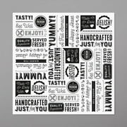 G.E.T. P-GT-1212-W 12 x 12 White Food Word Text Grease-Resistant Food-Safe Wrap Paper, Deli Wrap, Clipper Mill 1000 Pieces