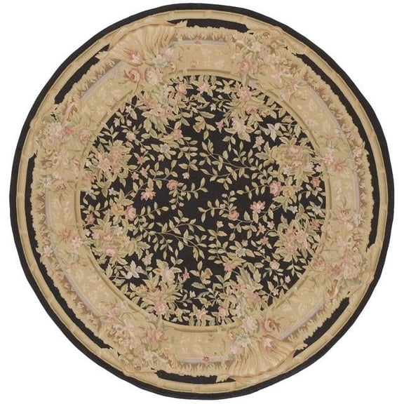 12 x 12 ft. Marse Flat Woven Round Area Rug - Black