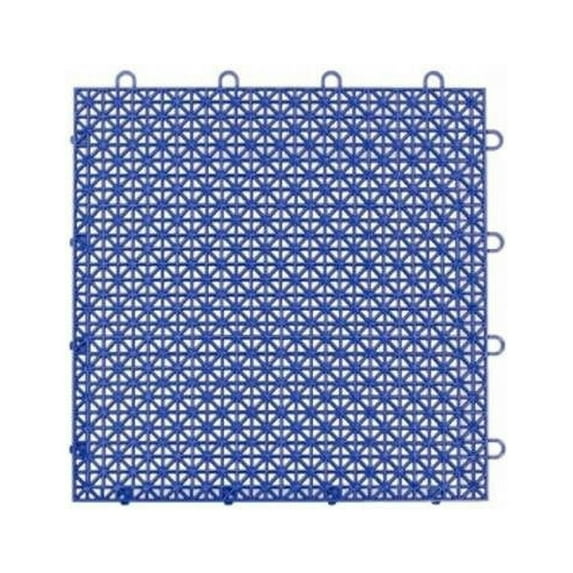 12 x 12 in. Armadillo Cobalt Blue Polypropylene Interlocking Multi Purpose Floor Tile, Pack of 9