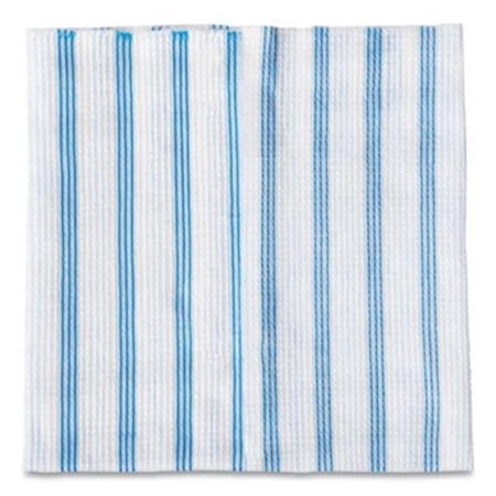 12 x 12 in. Commercial Hygen Stripes Disposable Microfiber Cleaning Cloths, Blue & White - 600 Per Pack