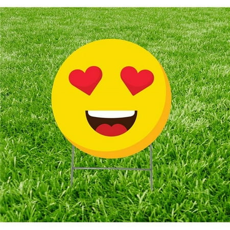 12 x 12 in. Emoji Heart Eyes Icon Yard Sign