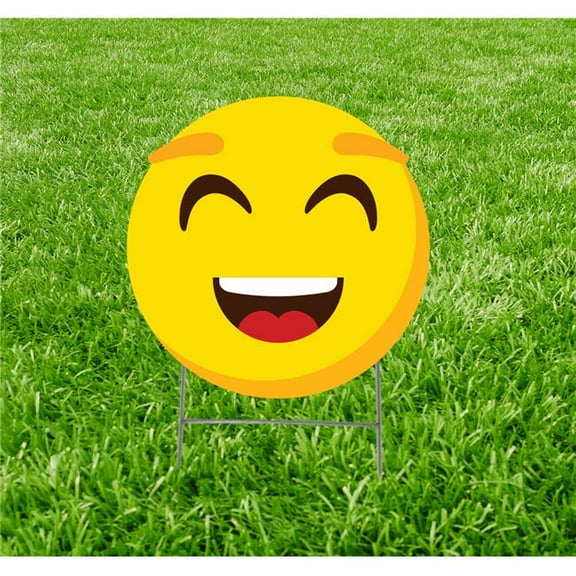 12 x 12 in. Emoji Smile Face Icon Yard Sign