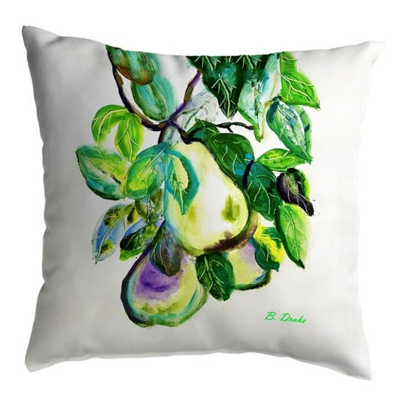 12 x 12 in. Hanging Pears Non-Corded Pillow - Small