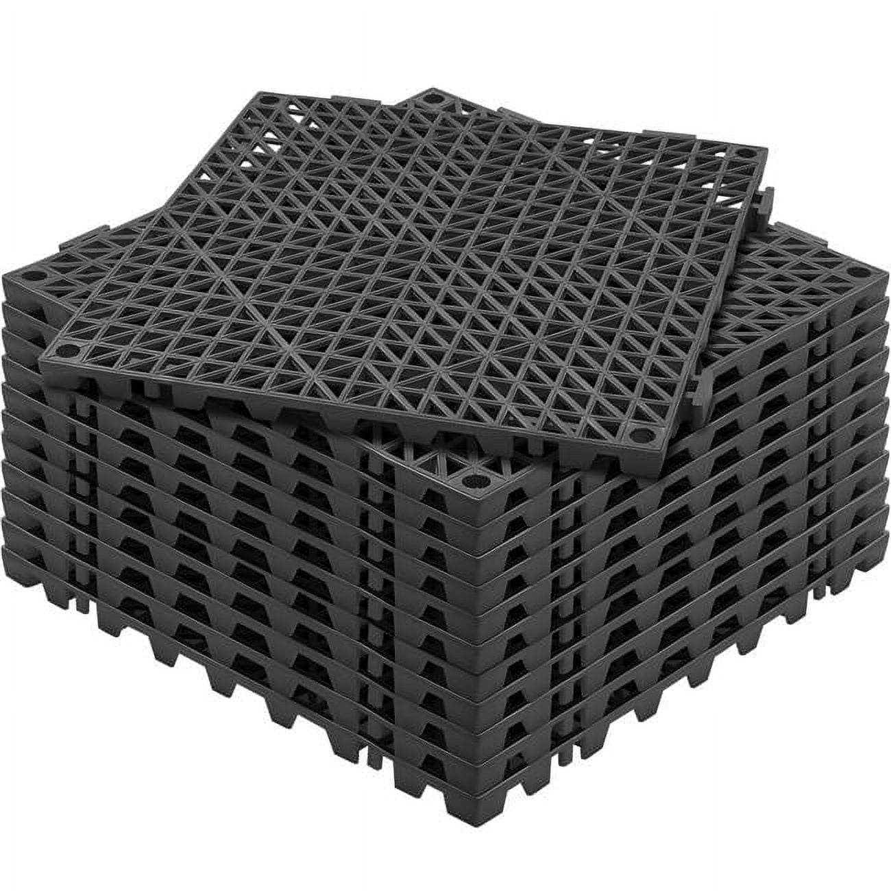 Black 12'' x 12'' PVC Interlocking Drainage Floor Tiles