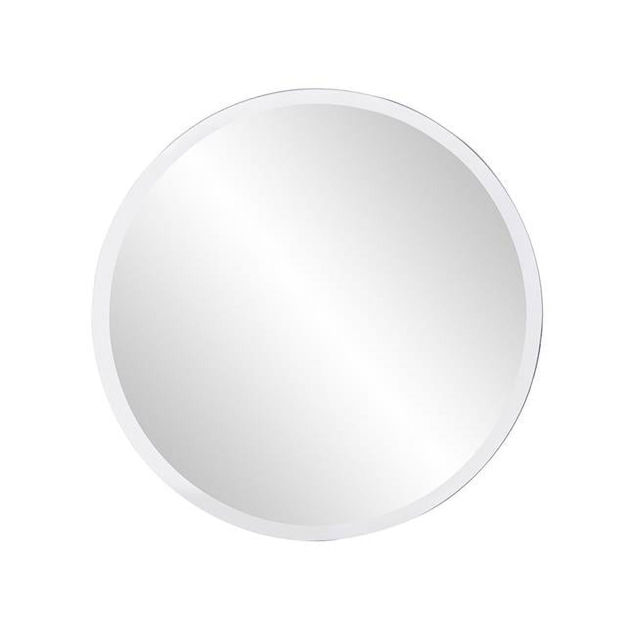 Elegant 12" Round Frameless Beveled Wall Mirror