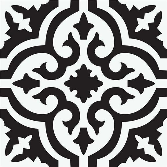 12 x 12 in. Parma Peel & Stick Floor Tiles, Black & White - 10 Piece on 10 Sheets