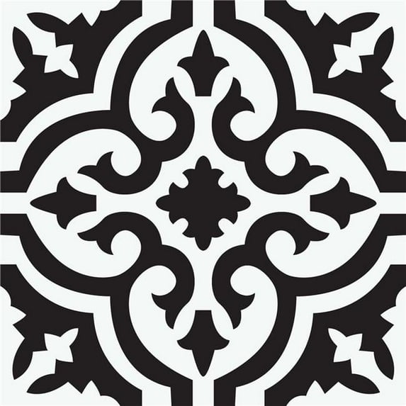 12 x 12 in. Parma Peel & Stick Floor Tiles, Black & White - 10 Piece on 10 Sheets