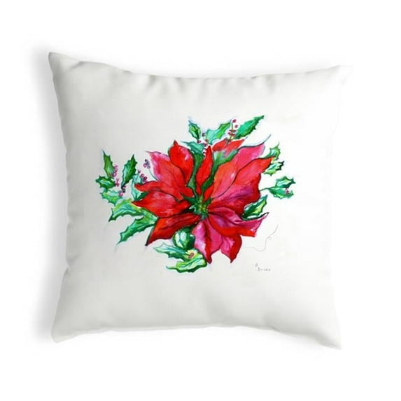 12 x 12 in. Poinsettia Small No-Cord Pillow