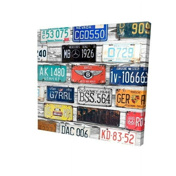12 x 12 in. Vintage Plates Registration-Print on Canvas
