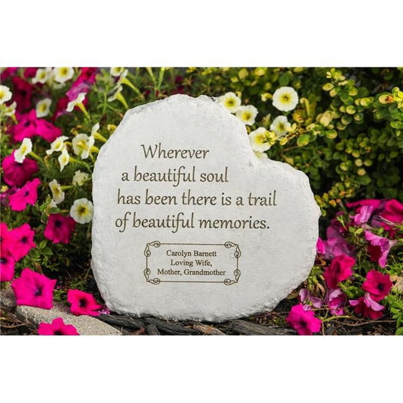 12 x 12 in. Wherever a Beautiful Soul Memorial in Large Hearten Stone