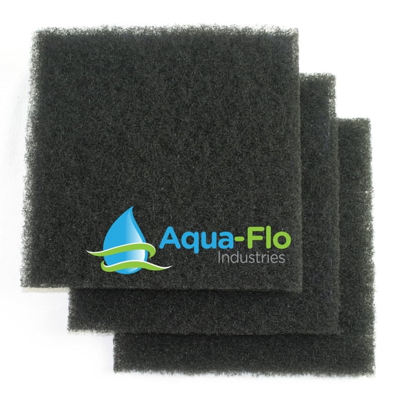 12"x 12"x 1.25" (3 Pack) Aqua-Flo Coarse Black Universal Pond Filter Mat